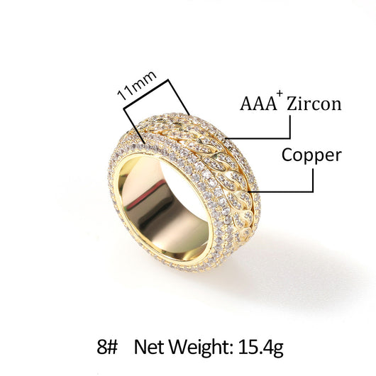 Anillo Cubano Giratorio Hip Hop con Microcircones - Image 4