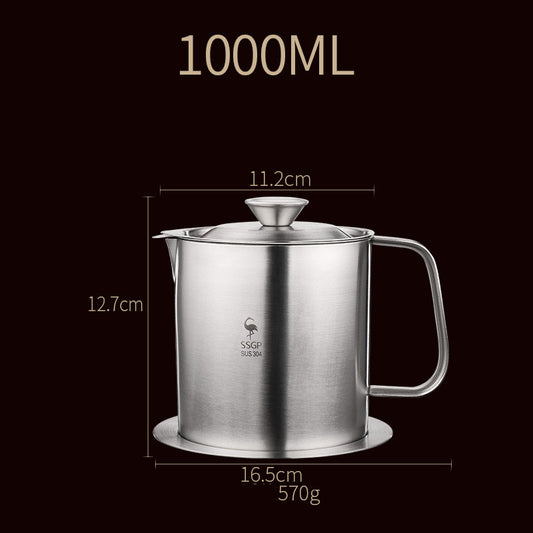 Recipiente Colador de Aceite en Acero Inoxidable 304