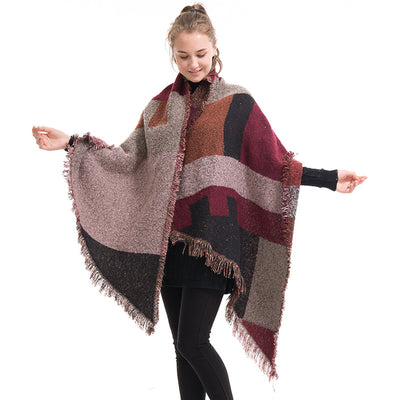 Bufanda de Cachemira Cuadros Mujer - Chal Grueso Cálido Otoño Invierno - Image 4