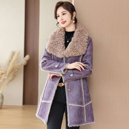 Abrigo de Invierno Largo en Terciopelo Mink para Mujer - Image 8