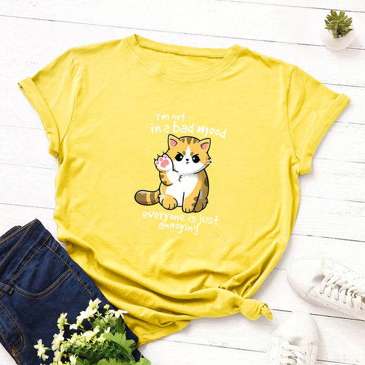 Camiseta Básica de Algodón para Mujer - Cuello Redondo Manga Corta - Image 10