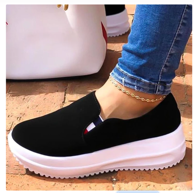 Zapato Casual Mujer Punta Redonda Tacón Plano Viscosa Liso - Image 9