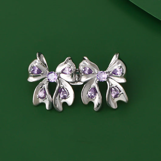 Broche de Cintura con Cristal Púrpura - Hebilla Dual para Cinturón y Accesorio - Image 7