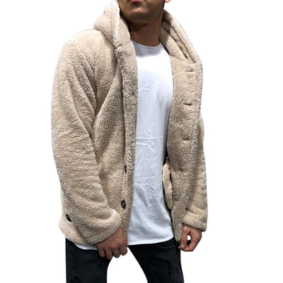 Chaqueta Sudadera con Capucha para Hombre - Abrigo Cálido de Color Sólido - Image 13