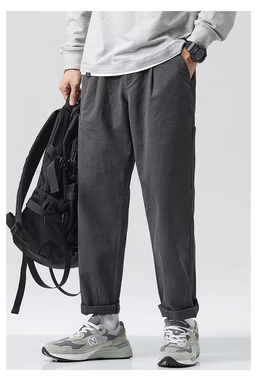 Pantalones de Trabajo Clásicos de Cintura Media Corte Recto - Image 10