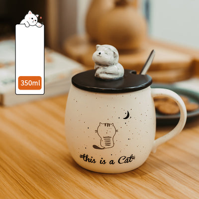 Taza de Cerámica con Tapa y Cucharilla para Café - Diseño Gato - Image 10