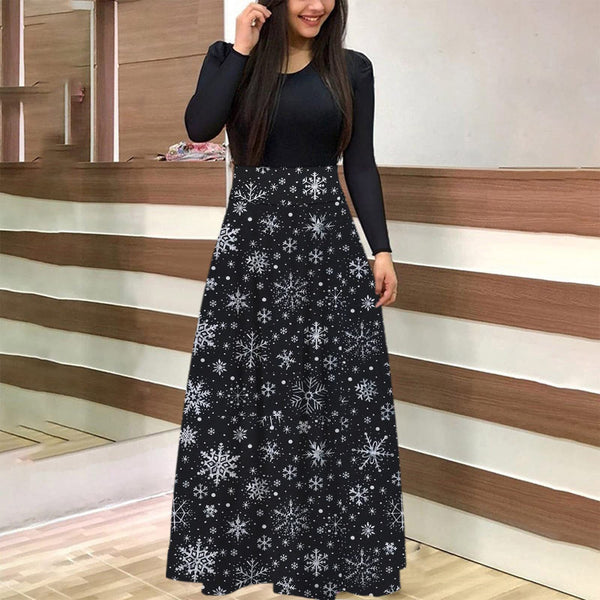 Conjunto de Falda Larga con Estampado Navideño Europeo y Americano - Image 5