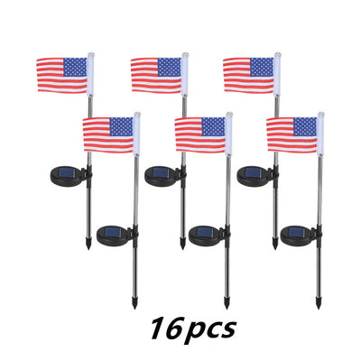 Lámpara Solar Decorativa con Bandera para Jardín - Image 11