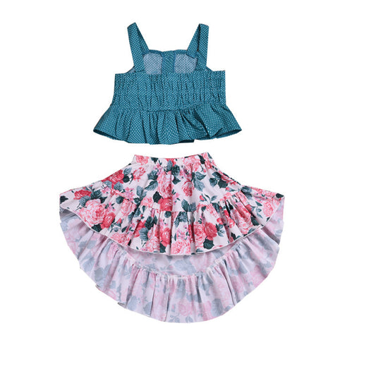 Vestido Dos Piezas con Top Ajustable e Estampado Irregular