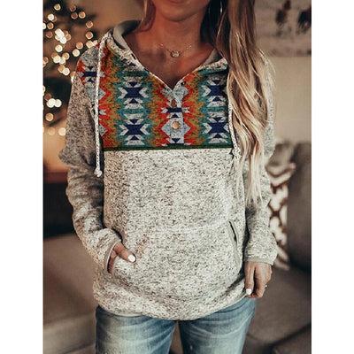 Sudadera Gris con Capucha y Estampado para Mujer - Image 6