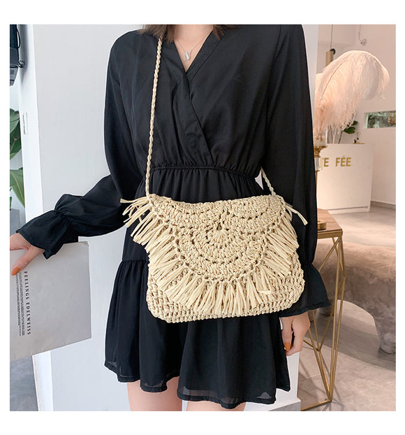 Bolso Tejido a Mano con Solapa Grande