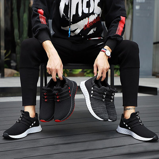 Zapatillas Deportivas Tejidas Ligeras para Hombre - Comodidad y Estilo Primavera Otoño