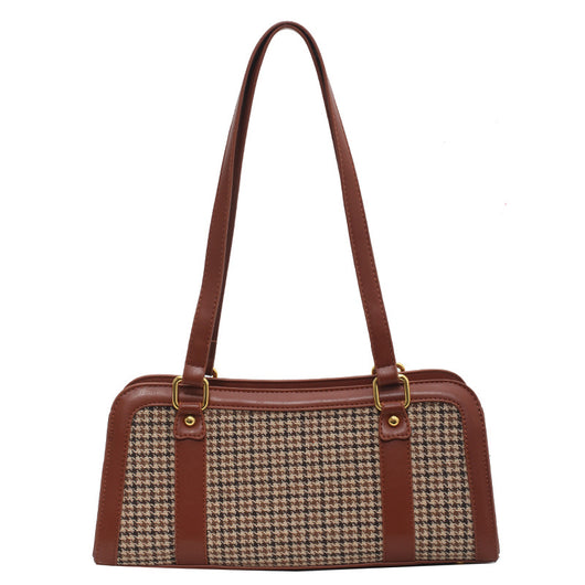 Bolso Axilar Pied de Poule Asimétrico para Mujer - Image 4