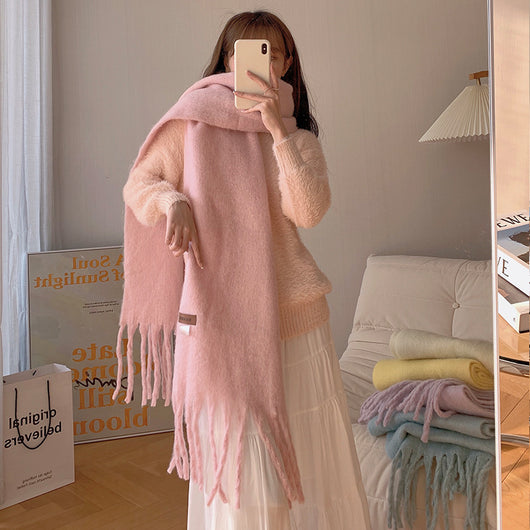 Bufanda Versátil de Color Sólido para Mujer - Abrigo Cálido y Elegante - Image 30