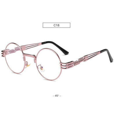 Gafas de Sol Redondas Steampunk Doradas con Cristales Espejados - Estilo Retro Vintage Unisex - Image 7