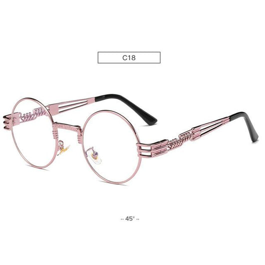Gafas de Sol Redondas Steampunk Doradas con Cristales Espejados - Estilo Retro Vintage Unisex - Image 7
