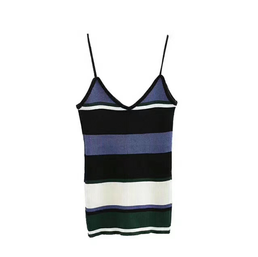 Camiseta Cami Top de Rayas en Bloques de Color con Costillas - Image 4