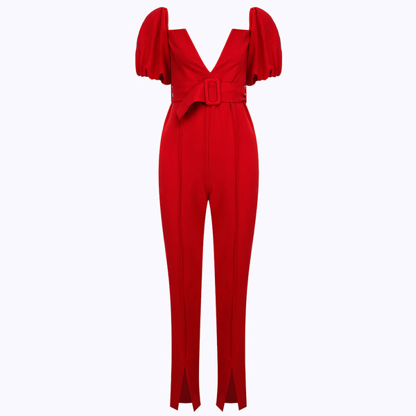Jumpsuit Ajustado con Mangas Tipo V - Diseño Ceñido que Realza la Figura - Image 9
