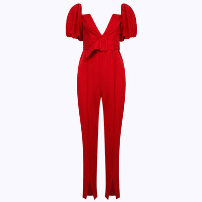 Jumpsuit Ajustado con Mangas Tipo V - Diseño Ceñido que Realza la Figura - Image 9