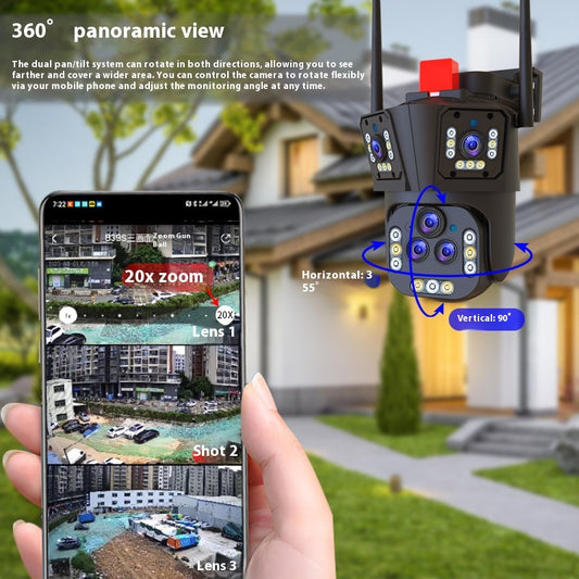 Sistema de Vigilancia Exterior 4 Megapíxeles con Triple Pantalla
