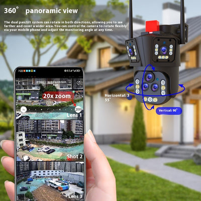 Sistema de Vigilancia Exterior 4 Megapíxeles con Triple Pantalla