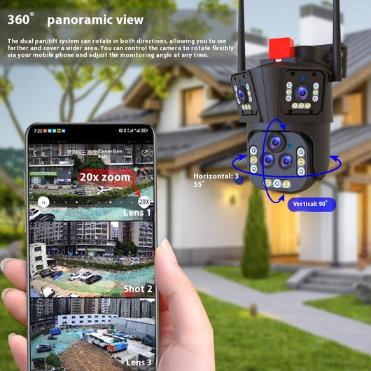 Sistema de Vigilancia Exterior 4 Megapíxeles con Triple Pantalla