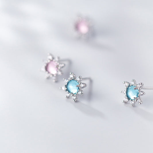 Aretes de Plata 925 Diseño Girasol Elegante