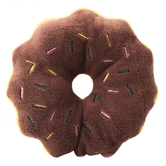 Purple plush eggplant pet toy with a green stem and an embroidered happy face, designed for dogs and cats. - Image 14