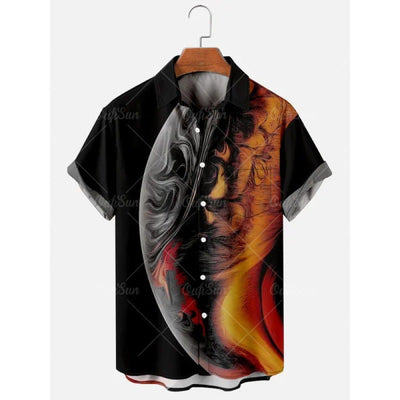 Camisa Casual Talla Grande Hombre Verano con Estampado Digital 3D Manga Corta - Image 3