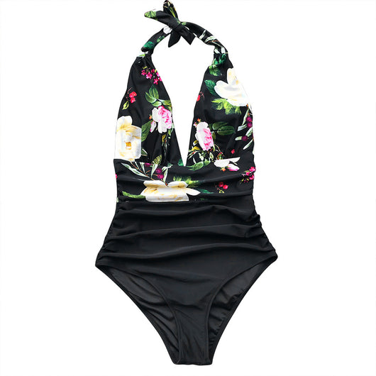 Traje de Baño Enterizo Estampado Espalda Descubierta Talla Grande - Image 17