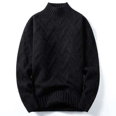 Suéter Cuello Alto Medio Hombre Tejido Coreano Holgado - Image 8