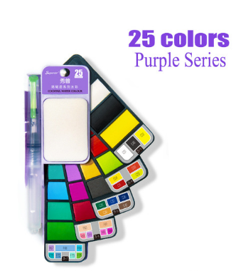 Set de Acuarelas Sólidas Portátil con Pincel de Agua Plegable - Image 20