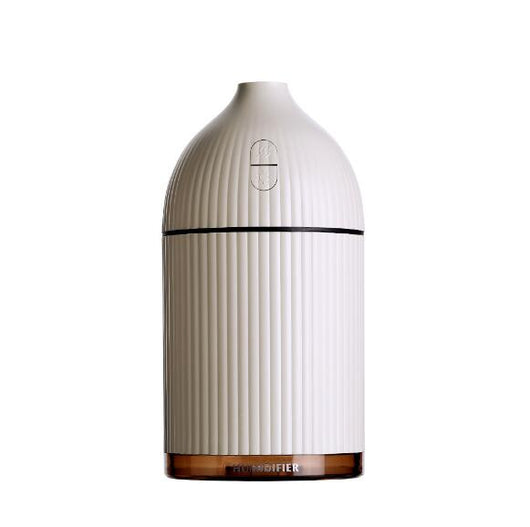 Pink ribbed aromatherapy diffuser and ultrasonic humidifier with a transparent brown base and control buttons. - Image 25