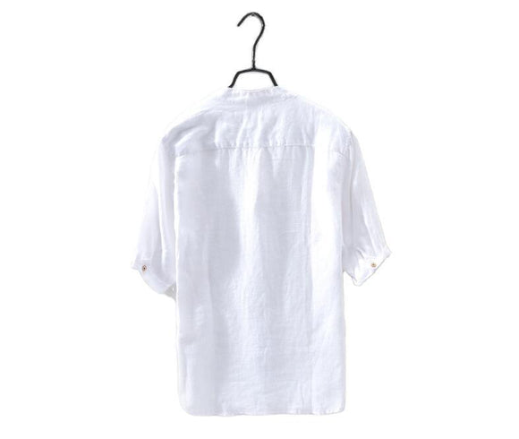 Camisa Manga Media en Algodón y Lino