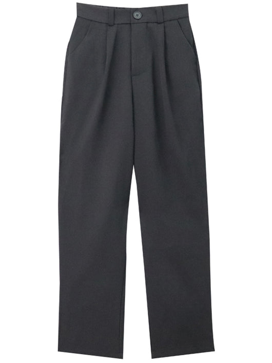 Pantalones de Traje Rectos Cintura Alta Oversize para Mujer - Image 3