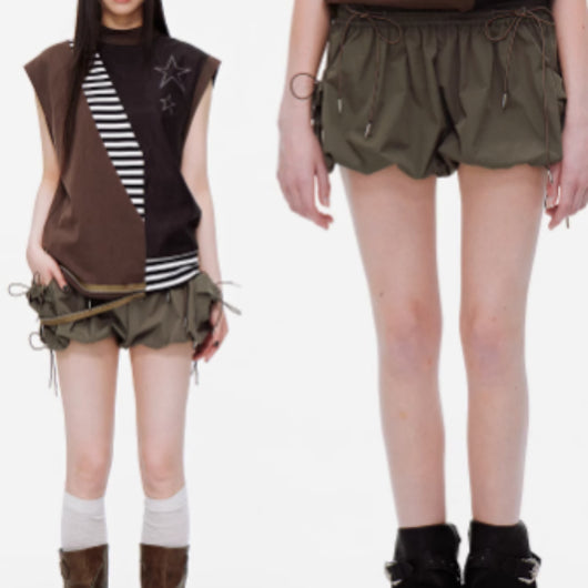 Shorts Deportivos con Diseño de Nudo de Encaje para Mujer