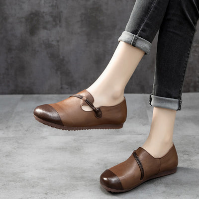 Zapatos Casuales Retro para Mujer con Suela de Tendón Bovino y Costuras Decorativas - Image 4