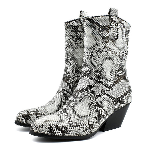 Botas para Mujer con Estampado de Serpiente