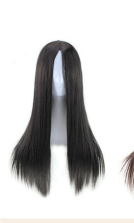 Peluca Larga Negra Liso Completo con Flequillo Divisor - Estilo Fashion - Image 5