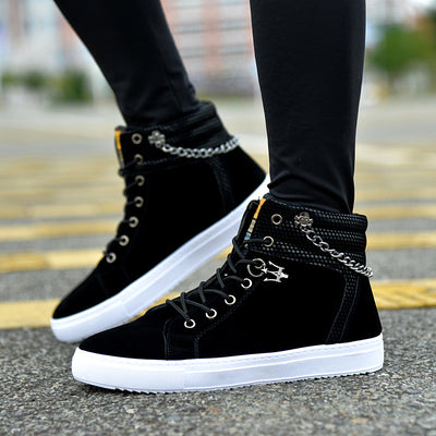 Zapatillas Altas de Lona con Cadena - Sneakers Casuales Versátiles - Image 7