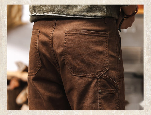 Pantalón Denim Recto Café Clásico para Uso Diario - Image 13