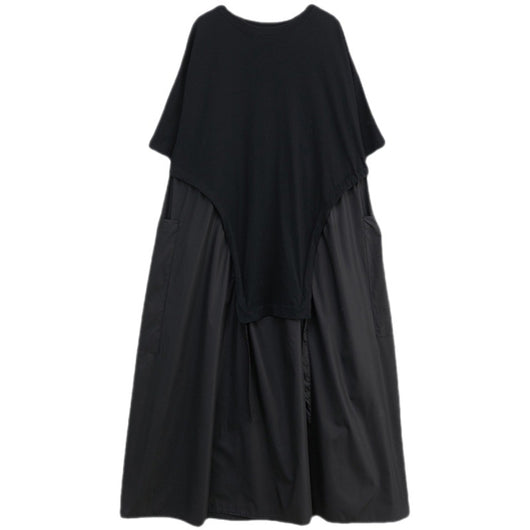 Vestido Camiseta Holgada con Cuello Redondo y Bolsillo Grande - Image 3