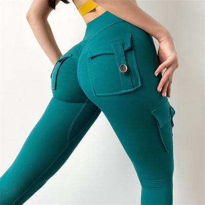 Pantalones Deportivos Yoga Talle Alto Otoño Melocotón - Image 4
