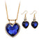 Aretes y Collar de Circonita en Forma de Corazón