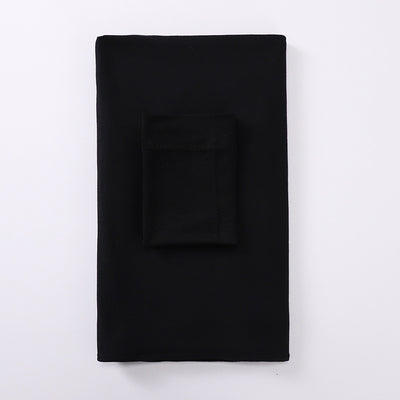 Black minimalist modal bottom hat integrated scarf, folded neatly on a white background. - Image 7