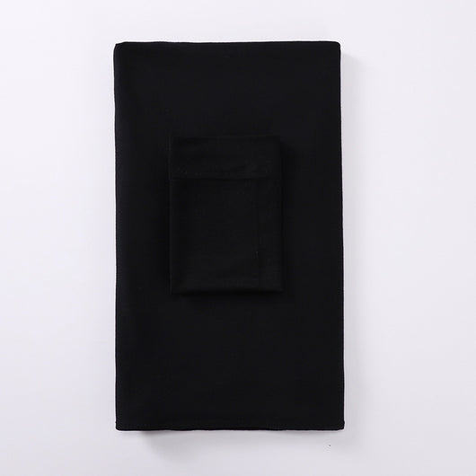 Black minimalist modal bottom hat integrated scarf, folded neatly on a white background. - Image 7