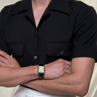 Camisa Cubana Manga Corta para Hombre - Tela Ligera Verano - Image 4
