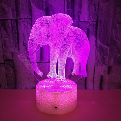 Lámpara 3D Elefante LED Táctil con Luz de Ambiente Multicolor - Image 10