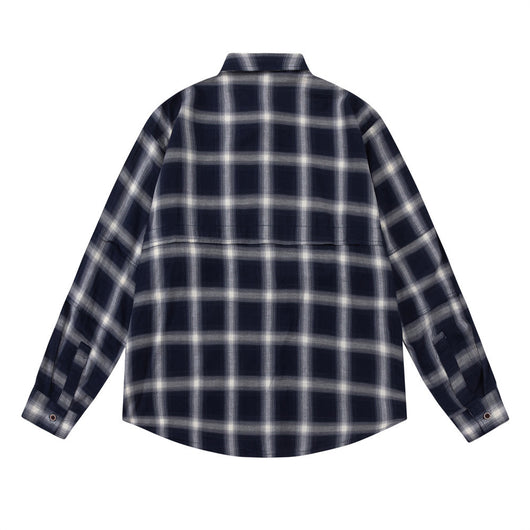 Camisa de Cuadros Americana Retro Manga Larga para Hombre - Image 2