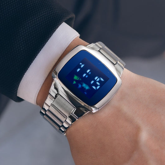 Reloj Deportivo para Hombre con Banda de Acero Inoxidable